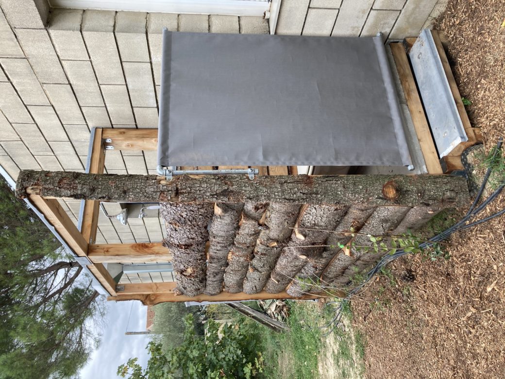 Projet de cabine de douche extérieur en toile de store à Uzès (30)