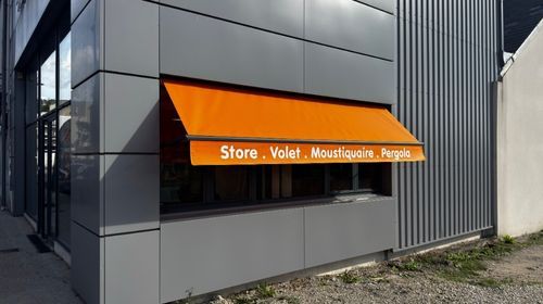 Store à projection Grande Largeur XL Orange floqué
