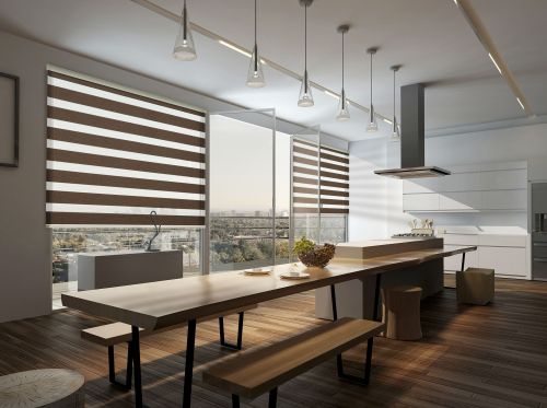 store enrouleur tissu jour nuit interieur salle a manger