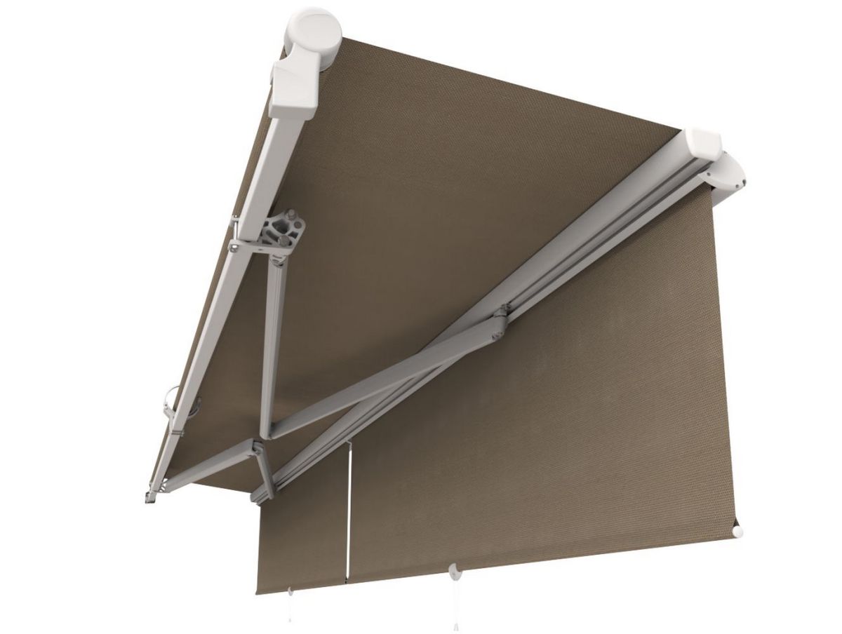 store banne sans coffre lambrequin tirable bras toile