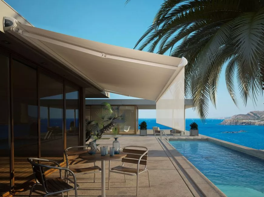 store banne coffre blanc lambrequin enroulable