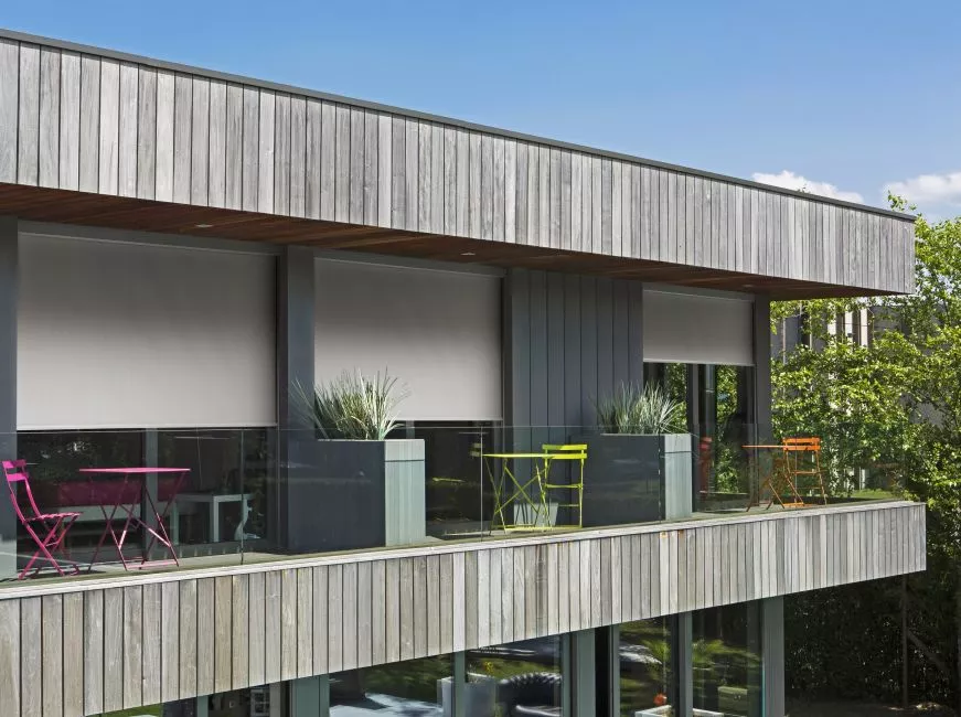 store coffre zip gris clair