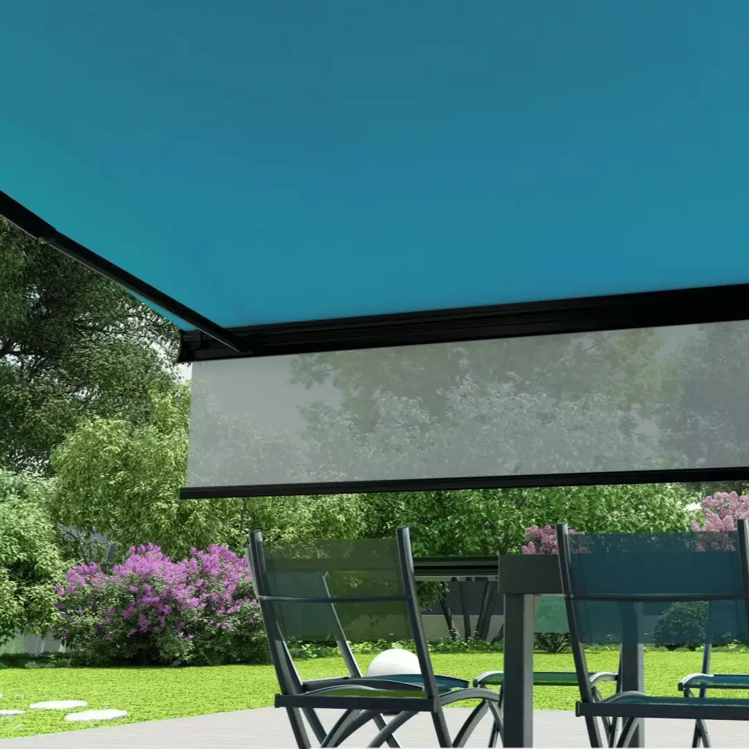 Lambrequin enroulable sur un store banne 6x3.5