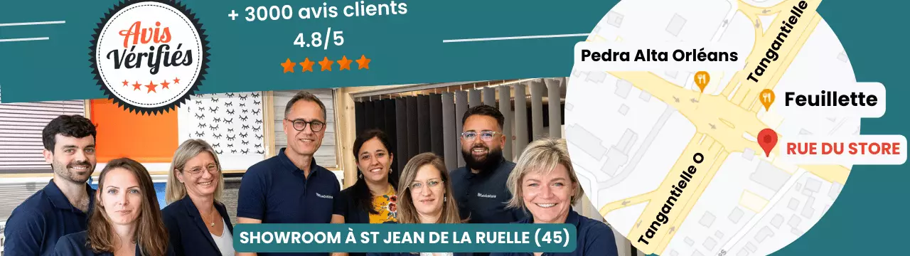 &eacute;quipe et showroom o&ugrave; est expos&eacute; la pergola pr&egrave;s d'Orl&eacute;ans