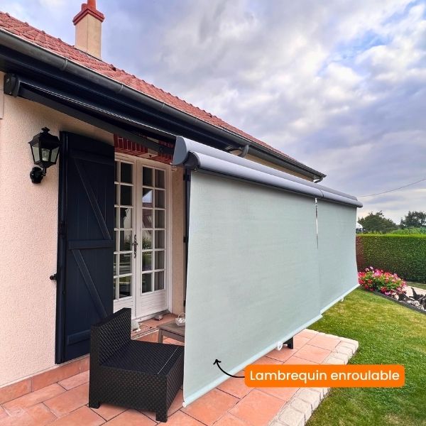 lambrequin enroulable motorisé pour store banne