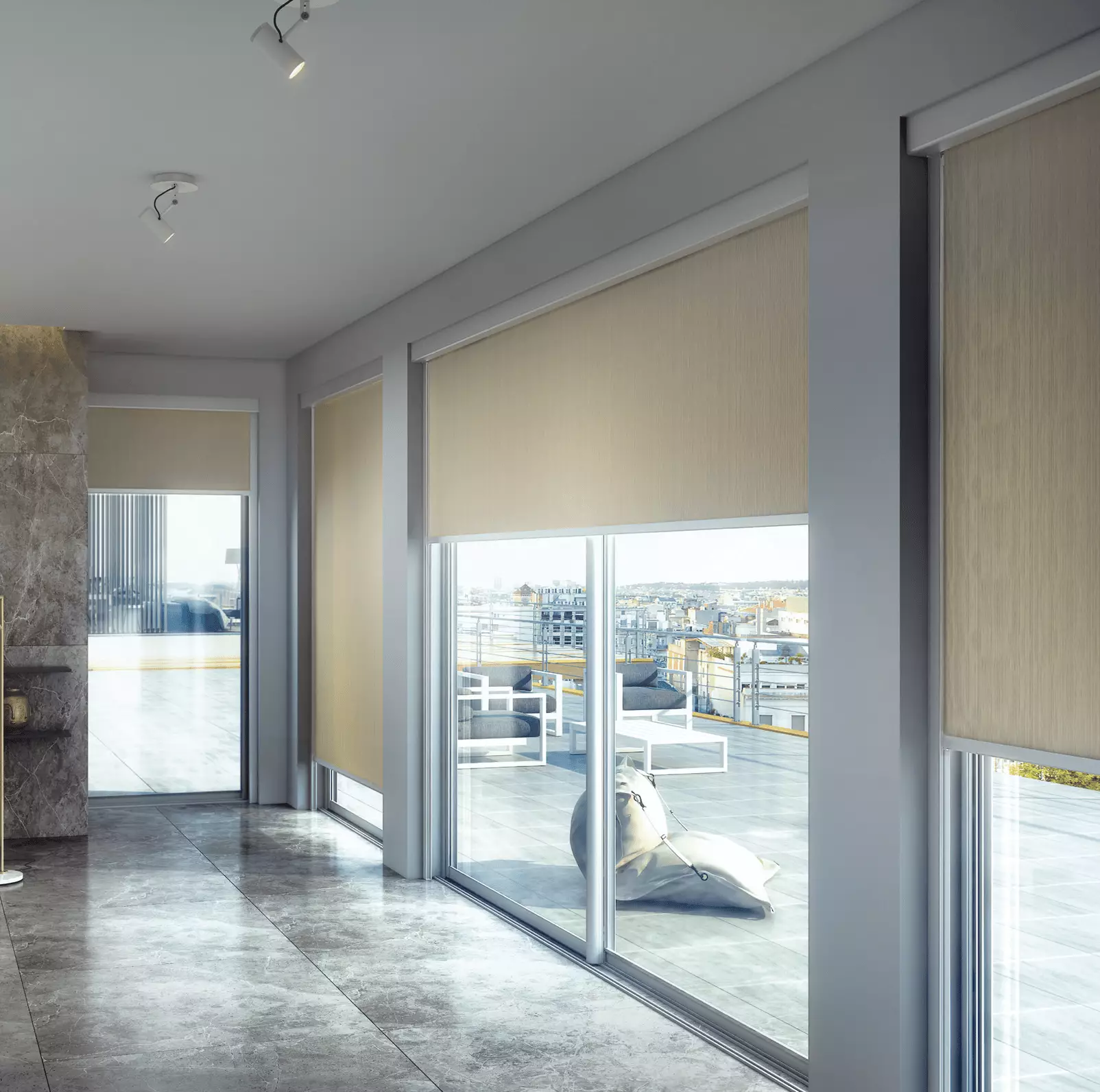 store occultant avec coffre et coulisses pour faire le noir