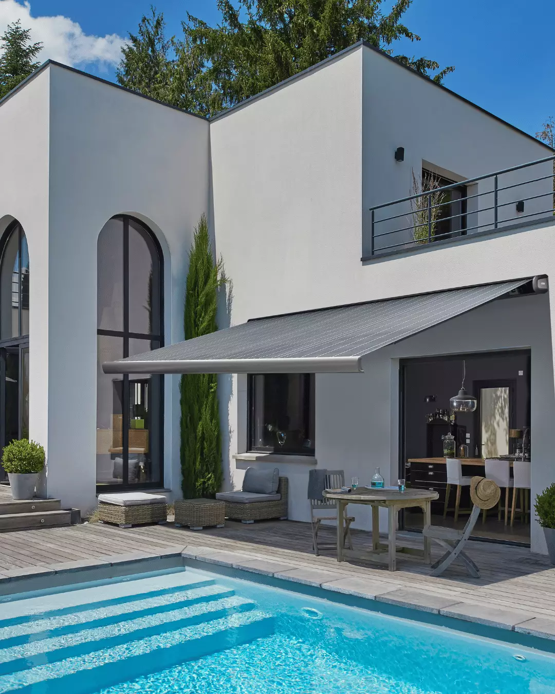 store banne gris sans coffre