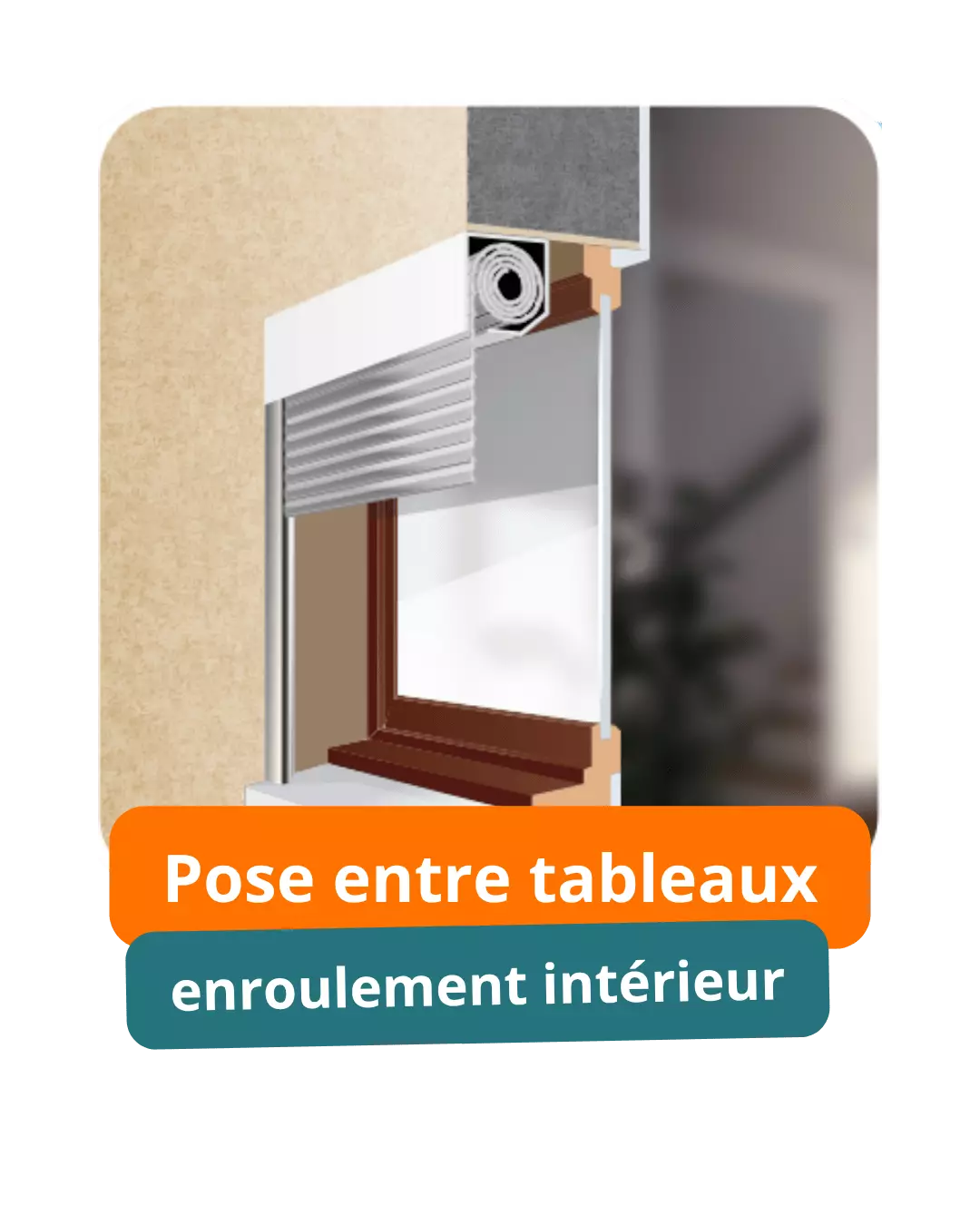 volet roulant solaire, pose entre murs, enroulement intérieur, coffre discret, visualisation 3D