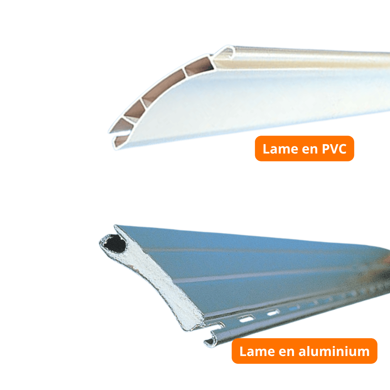 lames PVC alvéolaires et lames aluminium double paroi pour volet roulant rénovation
