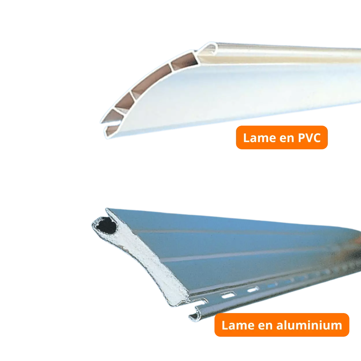 Tablier de volet roulant rénovation en lames PVC et aluminium double paroi Tablier de volet roulant rénovation en lames PVC et aluminium double paroi