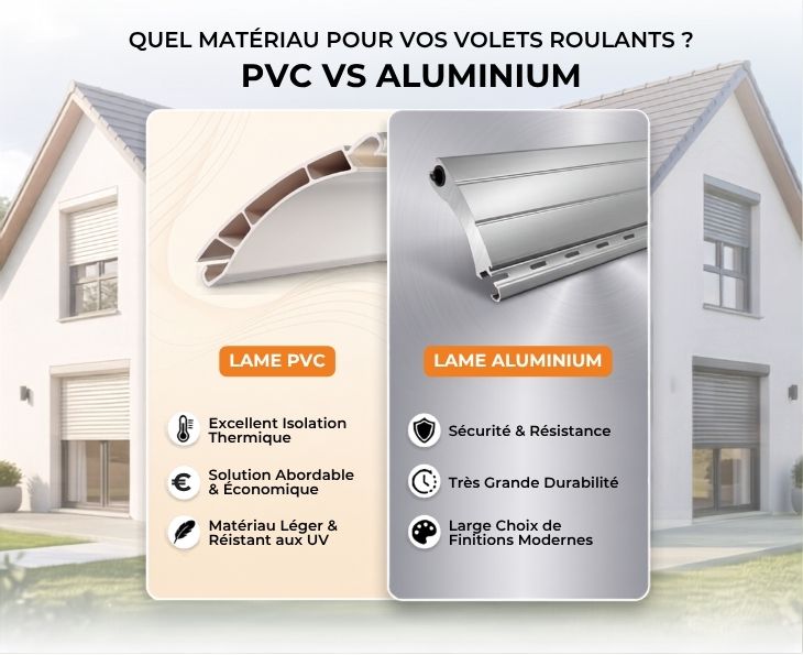 Tablier de lames de volet roulant PVC ou aluminium Tablier de lames de volet roulant PVC ou aluminium