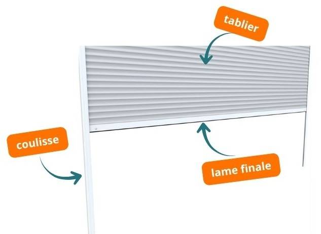 tablier de volet roulant aluminium sans coffre